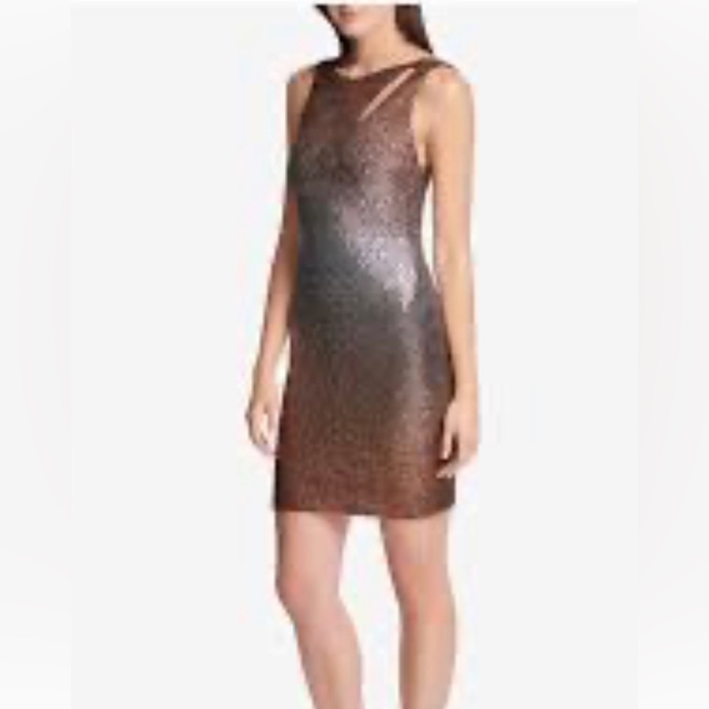 Guess Women's Metallic Ombre Bodycon Dress - Copper/Silver/Black Size 6